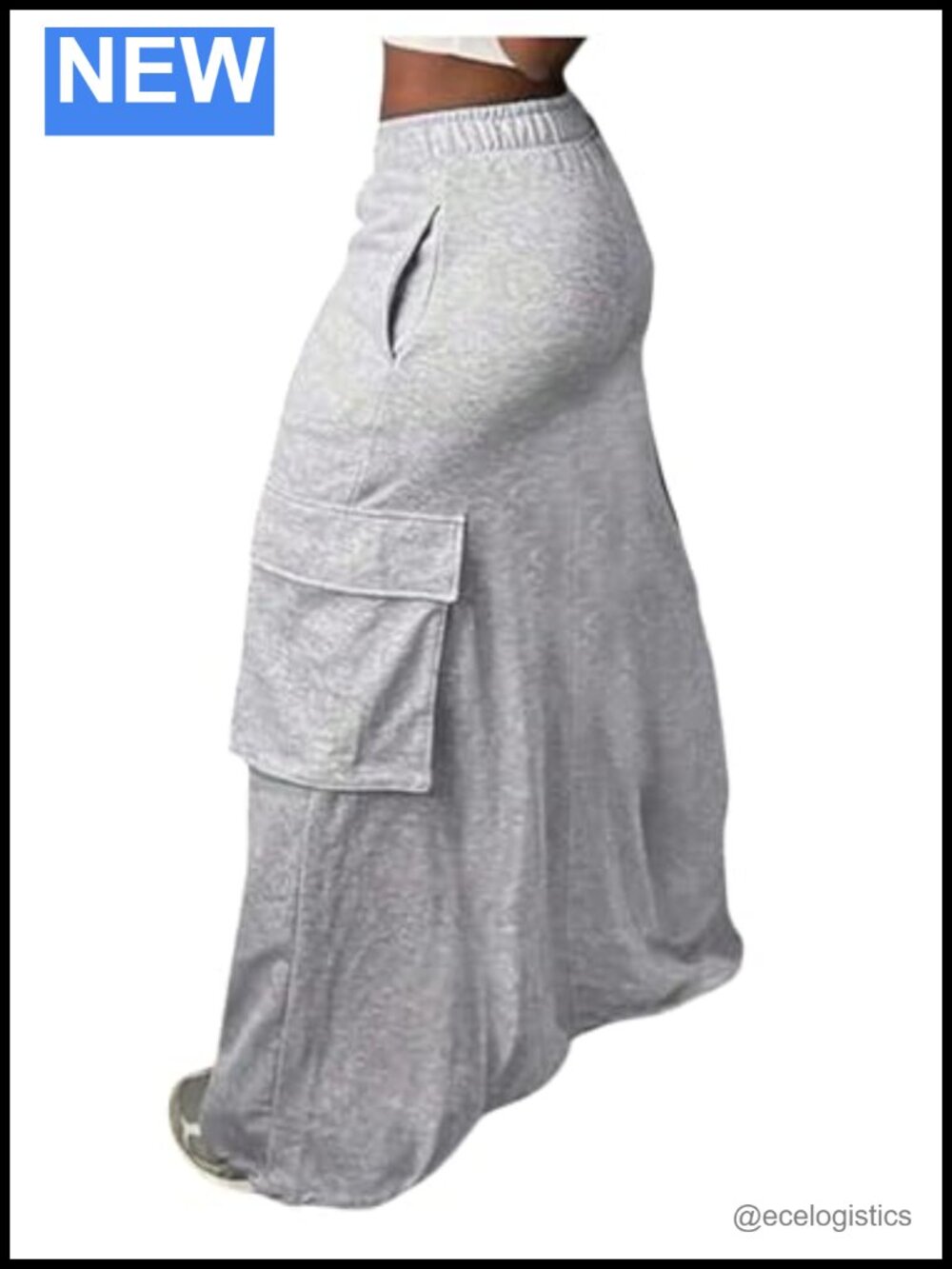 Y2K High Waisted Bodycon Maxi Skirt with Pockets Women's
